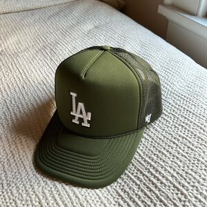 Olive green LA foam trucker hat